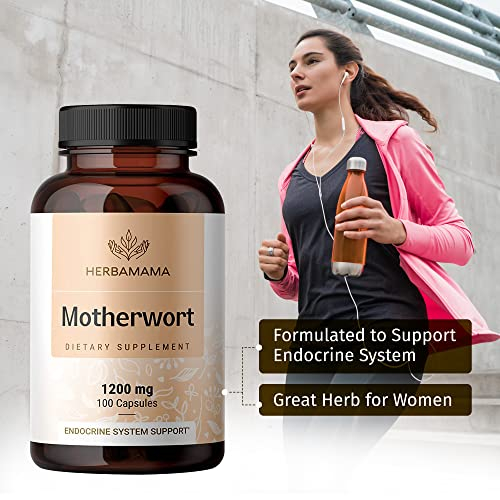 Foto 4 pulgar | Suplemento Herbamama Motherwort En Cápsulas 1200 Mg 100 Cápsulas - Venta Internacional.