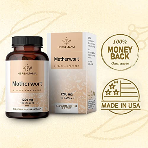 Foto 8 pulgar | Suplemento Herbamama Motherwort En Cápsulas 1200 Mg 100 Cápsulas - Venta Internacional.