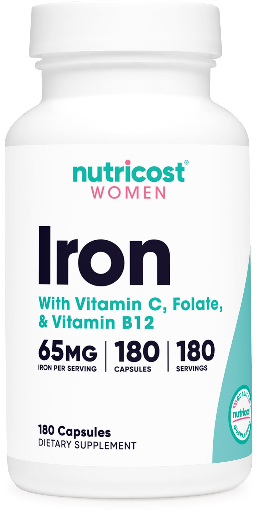 Foto 2 pulgar | Suplemento De Hierro Nutricost Para Mujeres 65 Mg Con Vitamina C 180 Ca - Venta Internacional.