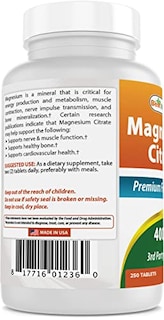 Foto 3 | Suplemento Best Naturals Citrato De Magnesio 400 Mg 250 Comprimidos - Venta Internacional.