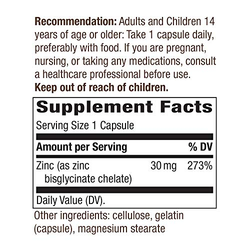 Foto 4 pulgar | Suplemento De Quelato De Zinc Nature's Way 30 Mg 100 Cápsulas - Venta Internacional.