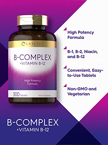 Foto 4 pulgar | Complemente La Vitamina Carlyle B Complex Con Vitamina B12 300 Tabletas - Venta Internacional.