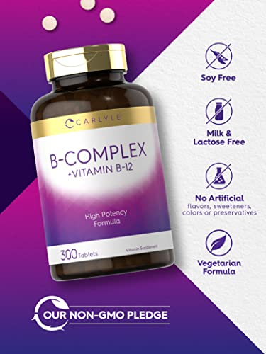 Foto 5 pulgar | Complemente La Vitamina Carlyle B Complex Con Vitamina B12 300 Tabletas - Venta Internacional.