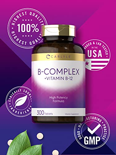 Foto 6 pulgar | Complemente La Vitamina Carlyle B Complex Con Vitamina B12 300 Tabletas - Venta Internacional.