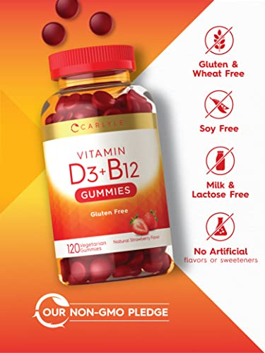 Foto 4 | Suplemento De Gomitas Carlyle Con Complejo De Vitamina D3 Y B12, 120 Unidades - Venta Internacional.
