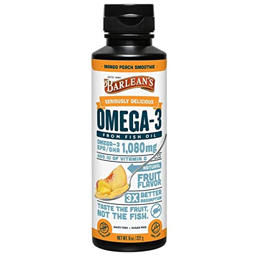 Foto 2 pulgar | Suplementos De Aceite De Pescado Barlean's Mango Peach Omega 3, 240 Ml - Venta Internacional.