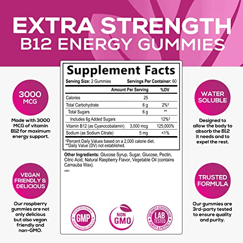 Foto 3 pulgar | Suplemento: Gomitas De Vitamina B12 De 3000 Mcg De Nature's Nutrition - Venta Internacional.