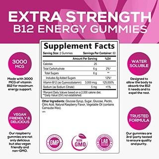 Foto 2 | Suplemento: Gomitas De Vitamina B12 De 3000 Mcg De Nature's Nutrition - Venta Internacional.