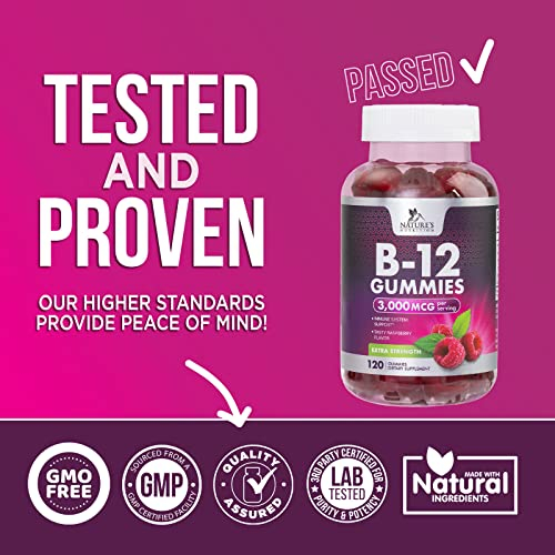 Foto 5 pulgar | Suplemento: Gomitas De Vitamina B12 De 3000 Mcg De Nature's Nutrition - Venta Internacional.