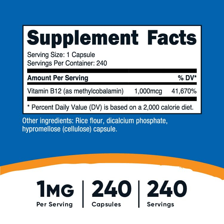 Foto 3 pulgar | Suplemento Nutricost De Vitamina B12 (metilcobalamina) 1000 Mcg - Venta Internacional.
