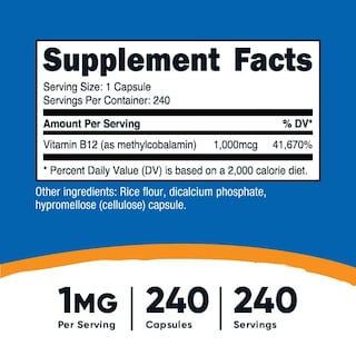 Foto 2 | Suplemento Nutricost De Vitamina B12 (metilcobalamina) 1000 Mcg - Venta Internacional.