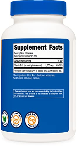 Foto 5 pulgar | Suplemento Nutricost De Vitamina B12 (metilcobalamina) 1000 Mcg - Venta Internacional.