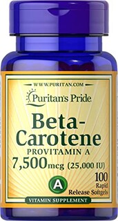 Foto 1 | Suplemento De Betacaroteno Puritan's Pride 100 Cápsulas Blandas - Venta Internacional.