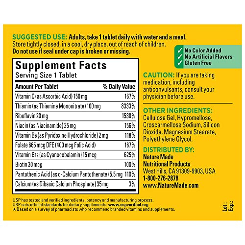 Foto 7 pulgar | Suplemento Nature Made Super B Complex Con Vitamina C 140 Tabletas - Venta Internacional.