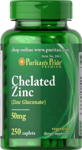 Suplemento Puritan's Pride Zinc En Tabletas De 50 Mg, 250 Unidades - Venta Internacional.