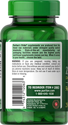 Foto 3 pulgar | Suplemento Puritan's Pride Zinc En Tabletas De 50 Mg, 250 Unidades - Venta Internacional.
