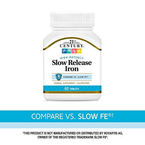 Foto 2 | Suplemento De Hierro 21st Century Slow Release 60 Comprimidos - Venta Internacional.
