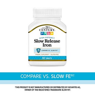 Foto 2 | Suplemento De Hierro 21st Century Slow Release 60 Comprimidos - Venta Internacional.