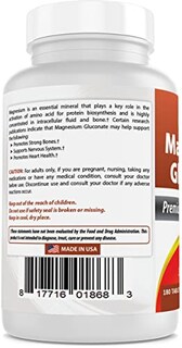 Foto 6 | Supplement Best Naturals Gluconato De Magnesio 35 Mg 180 Comprimidos - Venta Internacional.