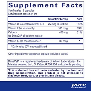Foto 2 | Suplemento Pure Encapsulations Calcium K/d 180 Cápsulas - Venta Internacional.