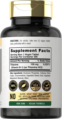 Foto 3 pulgar | Suplemento Carlyle De Vitamina B-1 100 Mg 300 Comprimidos - Venta Internacional.