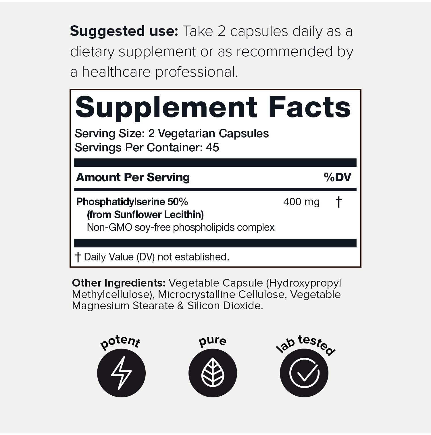 Foto 3 pulgar | Suplemento Toniiq De Fosfatidilserina 400 Mg De Girasol - Venta Internacional.