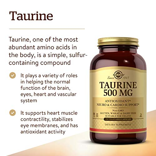 Foto 4 pulgar | Suplemento Solgar Taurine 500 Mg 250 Cápsulas Vegetales - Venta Internacional.