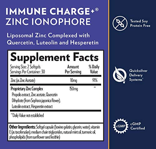 Foto 5 pulgar | Suplemento Quicksilver Scientific Immune Charge+ Zinc 60 Sof - Venta Internacional.