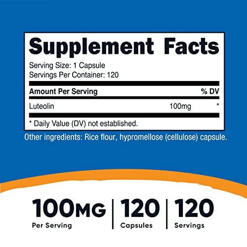 Foto 3 pulgar | Suplemento Nutricost Luteolina 100 Mg 120 Cápsulas Vegetariano - Venta Internacional.