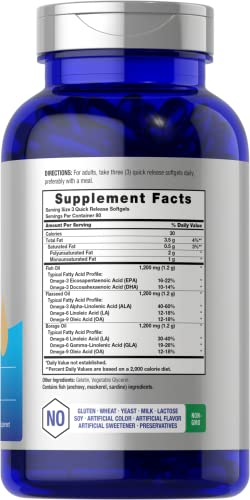 Foto 3 pulgar | Suplemento Horbaach Triple Omega 3-6-9 360 Mg 240 Cápsulas Blandas - Venta Internacional.