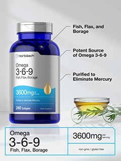 Foto 3 | Suplemento Horbaach Triple Omega 3-6-9 360 Mg 240 Cápsulas Blandas - Venta Internacional.