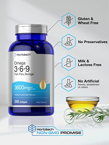 Foto 5 pulgar | Suplemento Horbaach Triple Omega 3-6-9 360 Mg 240 Cápsulas Blandas - Venta Internacional.
