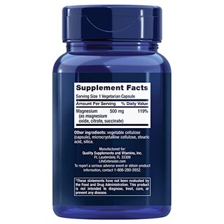 Foto 2 | Supplement Life Extension, Cápsulas De Magnesio, 500 Mg, 100 Cápsulas - Venta Internacional.
