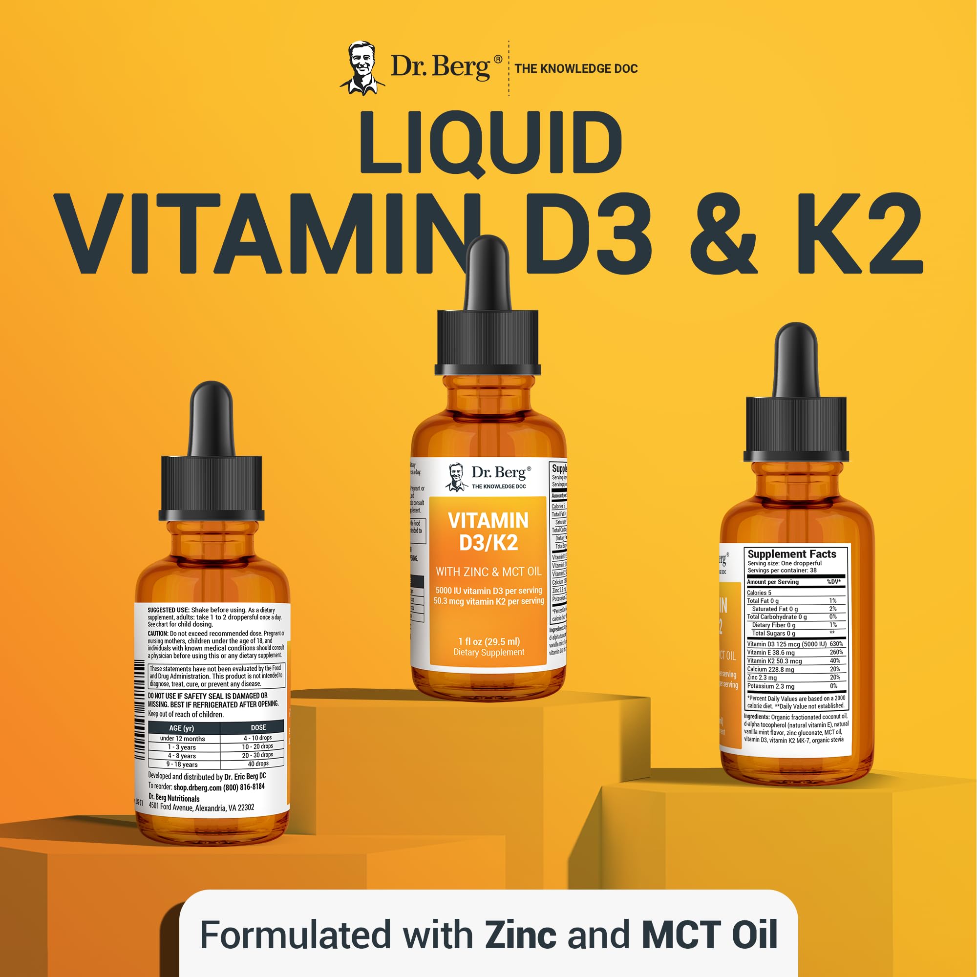 Foto 8 pulgar | Complemente La Vitamina D3 K2 Del Dr. Berg Con Zinc Líquido De 30 Ml - Venta Internacional.