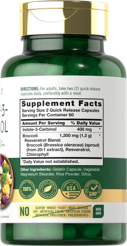 Foto 3 pulgar | Suplemento Carlyle De Indol-3-carbinol (i3c) 400 Mg 120 Cápsulas - Venta Internacional.