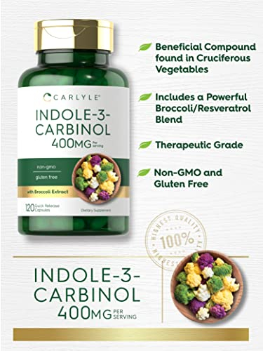 Foto 4 pulgar | Suplemento Carlyle De Indol-3-carbinol (i3c) 400 Mg 120 Cápsulas - Venta Internacional.