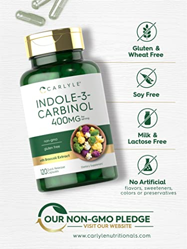 Foto 5 pulgar | Suplemento Carlyle De Indol-3-carbinol (i3c) 400 Mg 120 Cápsulas - Venta Internacional.