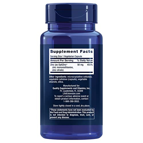 Foto 2 | Suplemento Life Extension, Cápsulas De Zinc, 50 Mg, Apoyo Inmunológico 90 C - Venta Internacional.