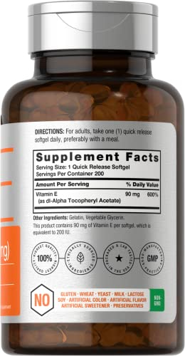 Foto 3 pulgar | Suplemento De Vitamina E Horbaach 200 Ui (90 Mg) 200 Cápsulas Blandas - Venta Internacional