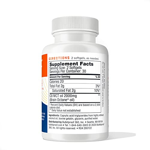 Foto 7 pulgar | Suplemento Bulletproof Brain Octane C8 Mct Oil 60 Cápsulas Blandas - Venta Internacional.