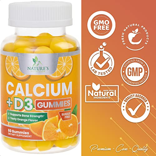 Foto 4 pulgar | Gominolas De Calcio Nature's Nutrition Sin Azúcar Con Vitamina D3 - Venta Internacional.