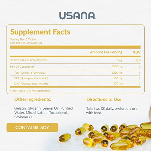 Foto 6 pulgar | Complemente El Aceite De Pescado Usana Biomega Con Omega 3 (56 Cápsulas) - Venta Internacional.