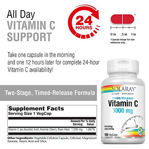 Foto 5 pulgar | Suplemento Solaray De Vitamina C, 1000 Mg, Liberación Prolongada, 275 Cápsulas - Venta Internacional.