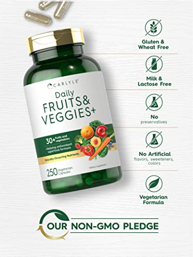 Foto 5 pulgar | Suplemento Carlyle Daily Fruits & Veggies 250 Cápsulas - Venta Internacional.