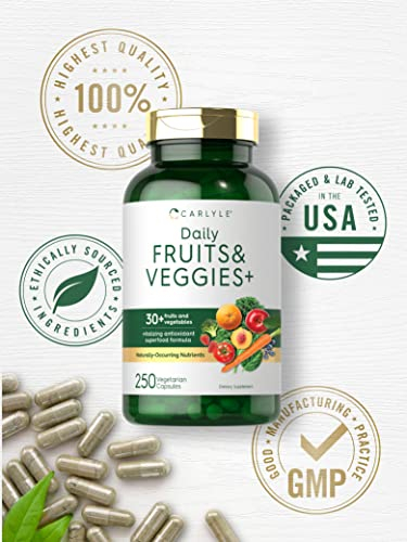 Foto 5 | Suplemento Carlyle Daily Fruits & Veggies 250 Cápsulas - Venta Internacional.