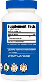 Foto 3 | Suplemento Nutricost Dhea 50 Mg 240 Cápsulas Sin Gluten - Venta Internacional.
