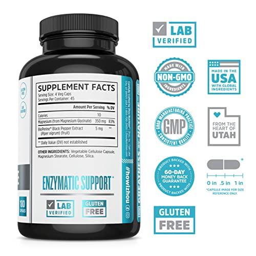 Foto 3 pulgar | Suplemento Del Complejo De Glicinato De Magnesio Zhou 350 Mg 180 Cápsulas - Venta Internacional.