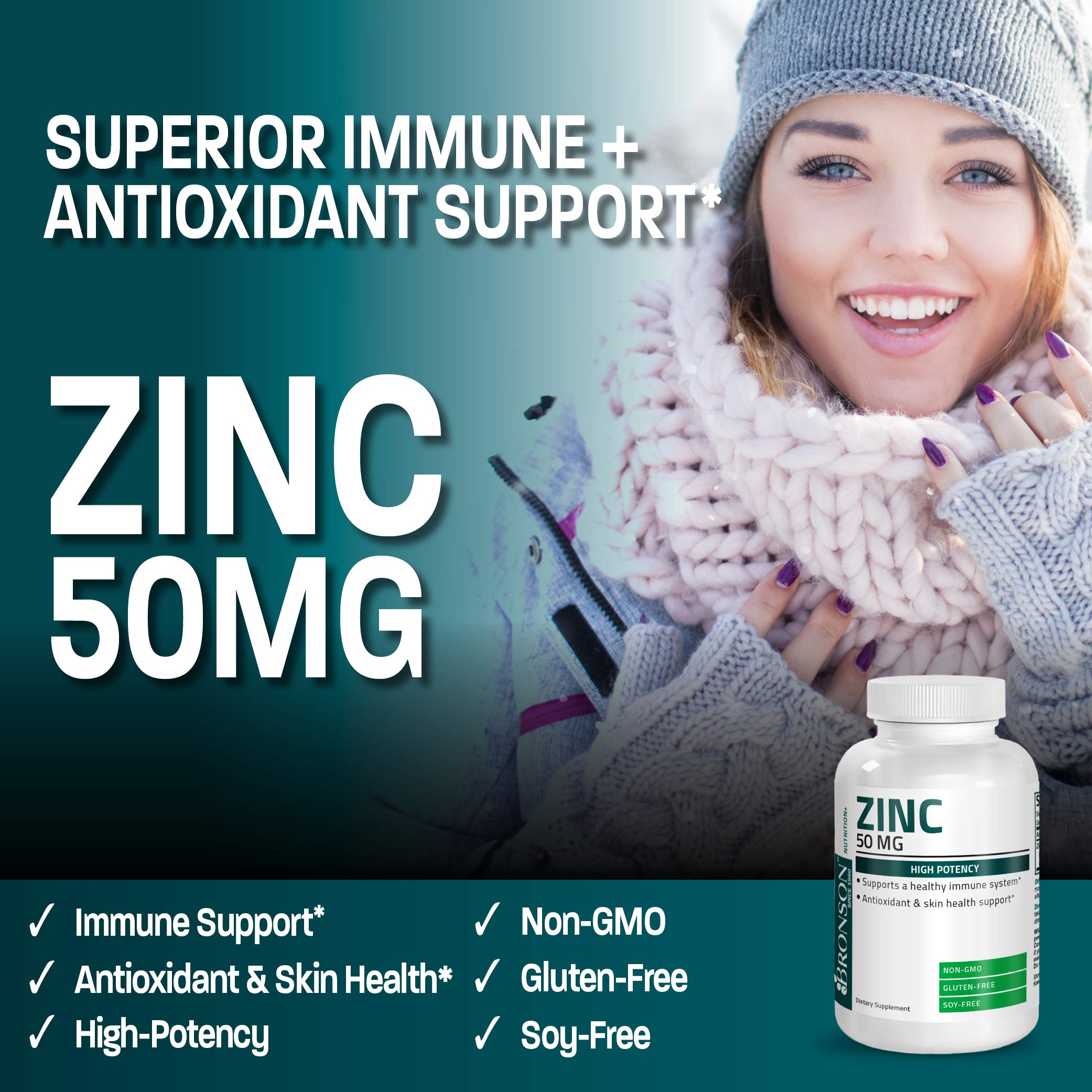 Foto 4 pulgar | Suplemento Bronson Zinc Complex De 50 Mg (óxido De Zinc Al 50%) Y Zinc  - Venta Internacional.