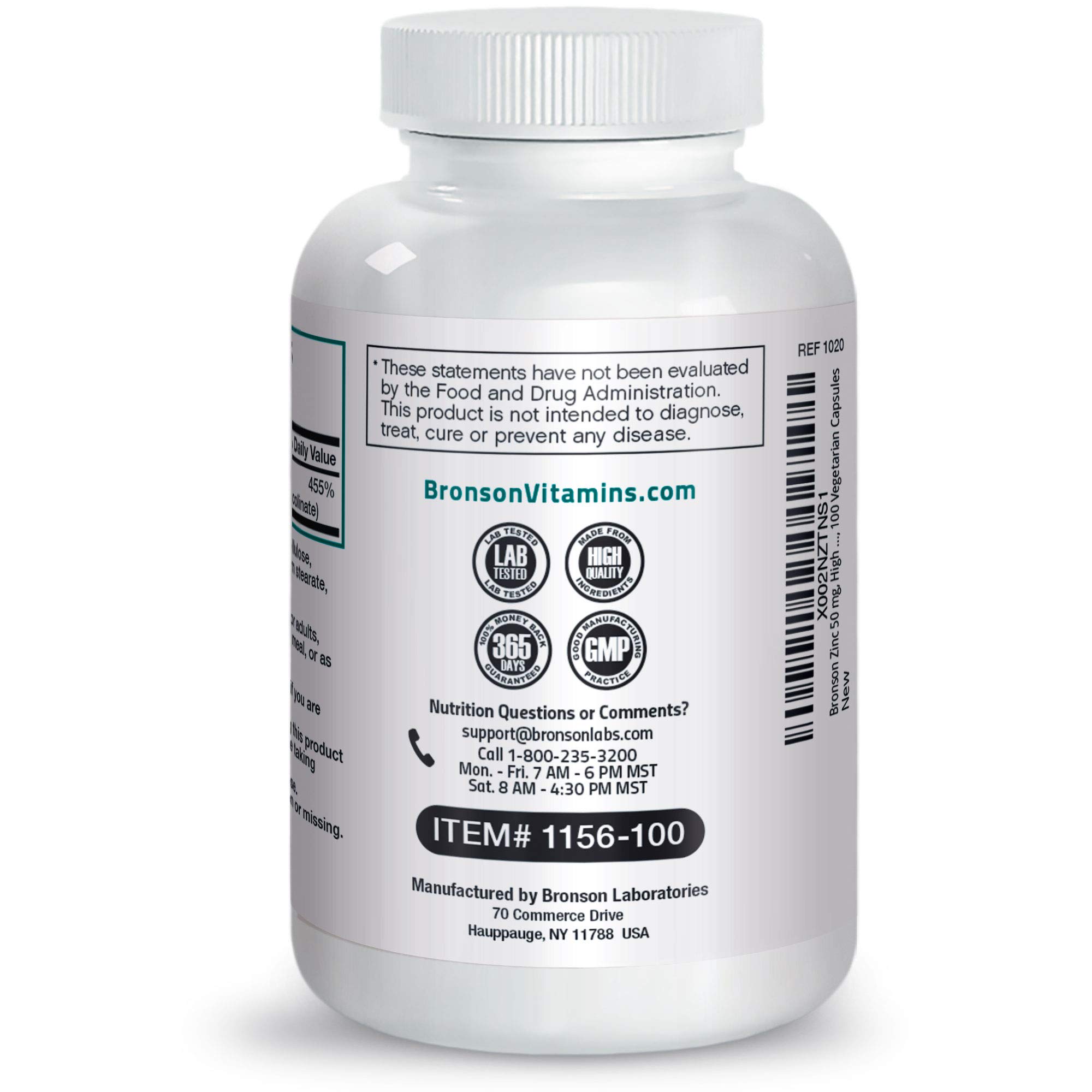 Foto 7 | Suplemento Bronson Zinc Complex De 50 Mg (óxido De Zinc Al 50%) Y Zinc  - Venta Internacional.