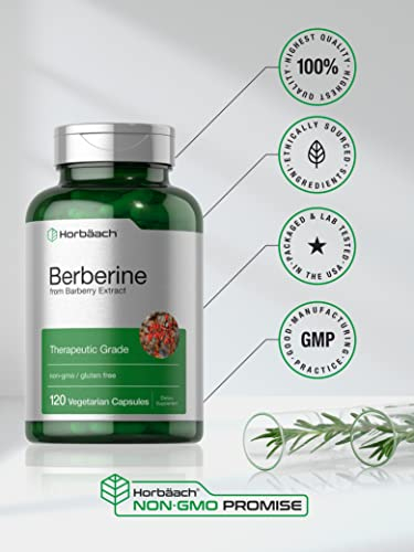 Foto 6 pulgar | Suplemento Horbäach Berberine Hcl 500 Mg 120 Cápsulas - Venta Internacional.